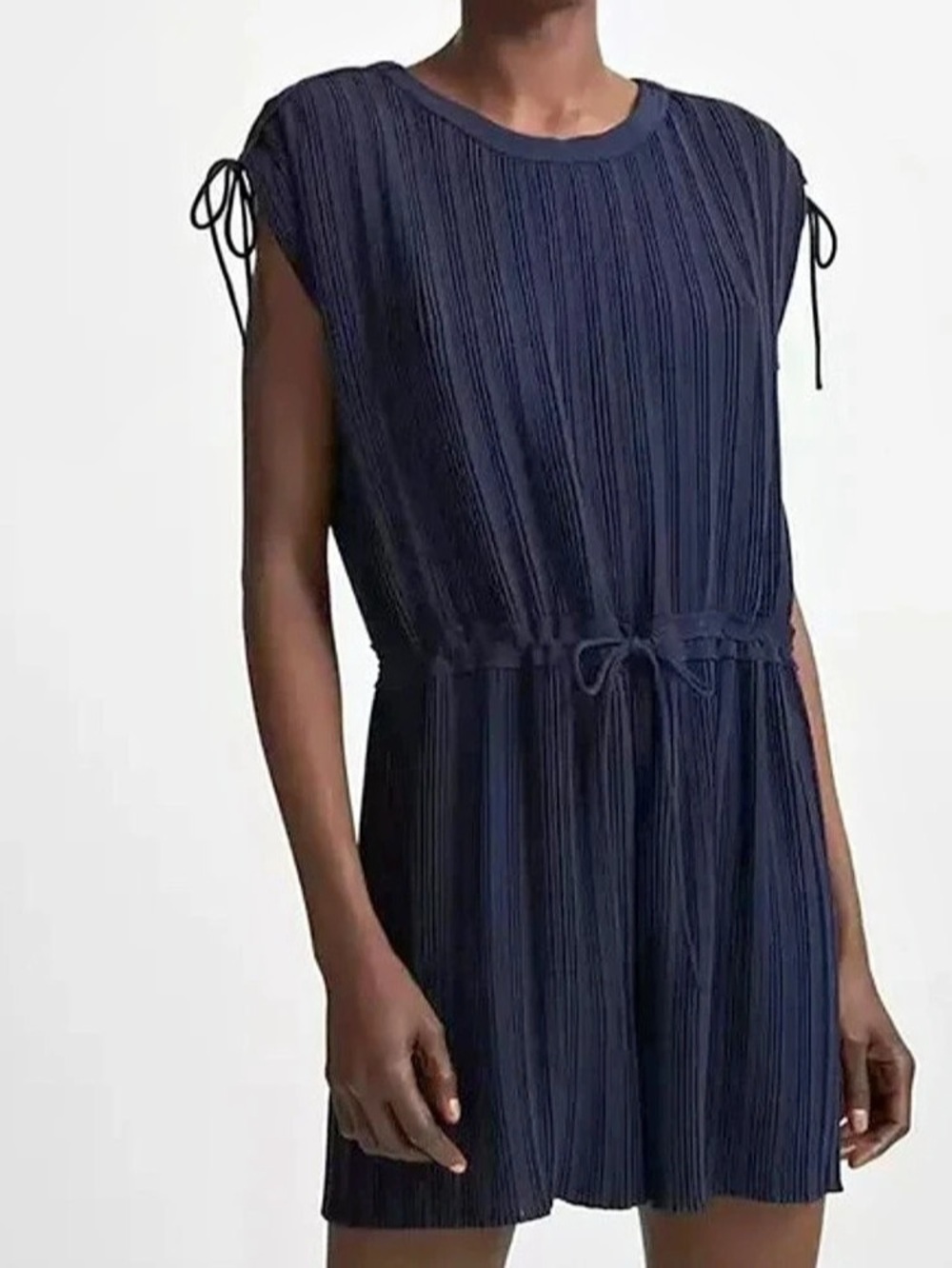 Club Monaco Viga Pleated Romper Blue Size 2